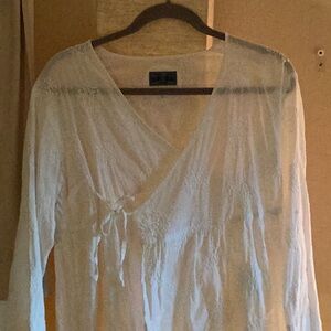 Chic Sheer Wrap Blouse